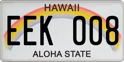 HI license plate EEK008