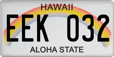 HI license plate EEK032