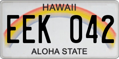HI license plate EEK042