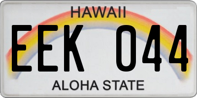HI license plate EEK044