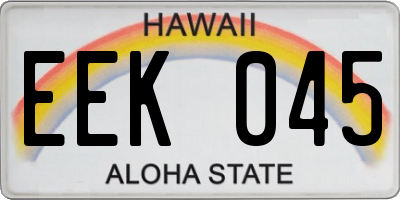 HI license plate EEK045