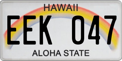HI license plate EEK047