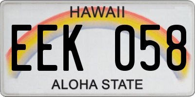 HI license plate EEK058