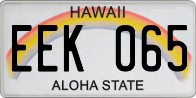 HI license plate EEK065