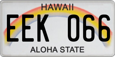 HI license plate EEK066
