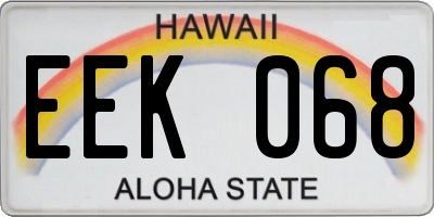 HI license plate EEK068