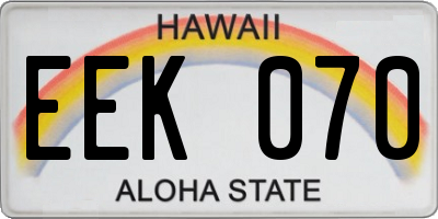 HI license plate EEK070