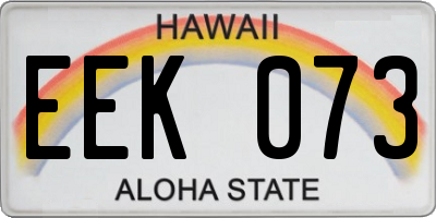 HI license plate EEK073