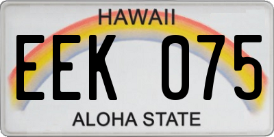 HI license plate EEK075