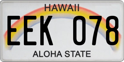 HI license plate EEK078
