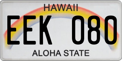 HI license plate EEK080