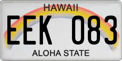 HI license plate EEK083
