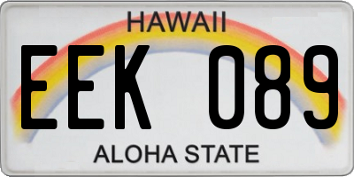 HI license plate EEK089