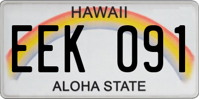 HI license plate EEK091