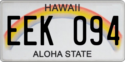 HI license plate EEK094