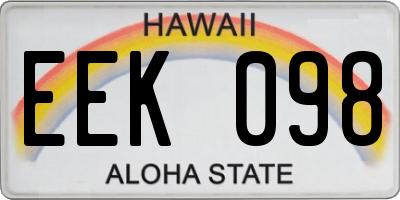 HI license plate EEK098