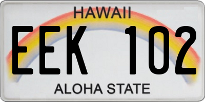 HI license plate EEK102