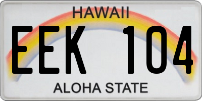 HI license plate EEK104