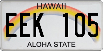 HI license plate EEK105