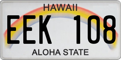HI license plate EEK108
