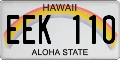 HI license plate EEK110