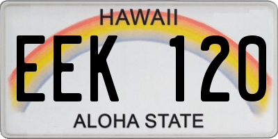 HI license plate EEK120