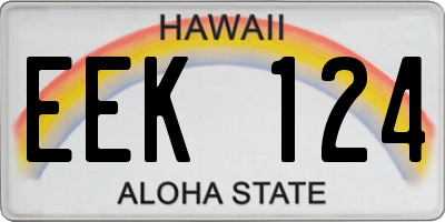 HI license plate EEK124