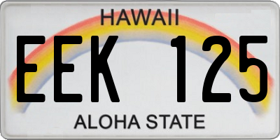HI license plate EEK125