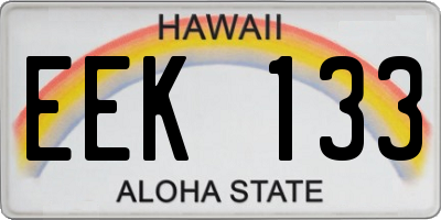 HI license plate EEK133