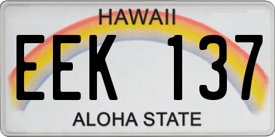 HI license plate EEK137