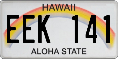 HI license plate EEK141