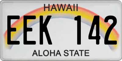 HI license plate EEK142