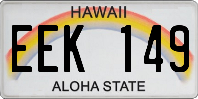 HI license plate EEK149