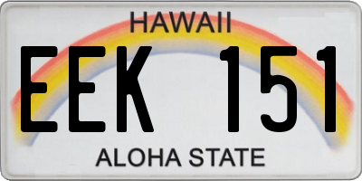 HI license plate EEK151
