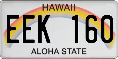 HI license plate EEK160