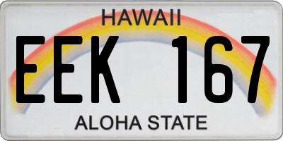 HI license plate EEK167