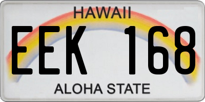 HI license plate EEK168