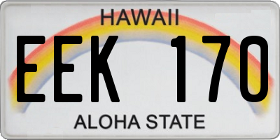 HI license plate EEK170