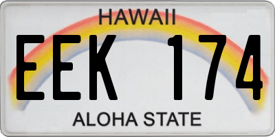 HI license plate EEK174
