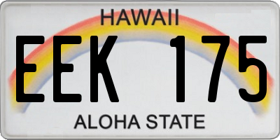 HI license plate EEK175