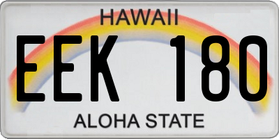 HI license plate EEK180