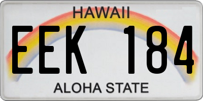HI license plate EEK184