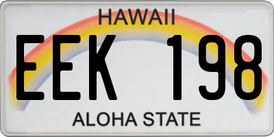 HI license plate EEK198