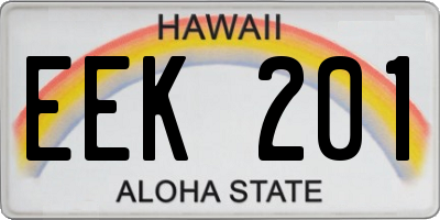 HI license plate EEK201