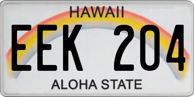 HI license plate EEK204