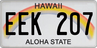 HI license plate EEK207