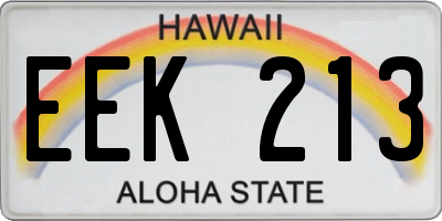 HI license plate EEK213