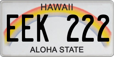 HI license plate EEK222