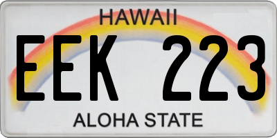 HI license plate EEK223