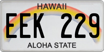 HI license plate EEK229